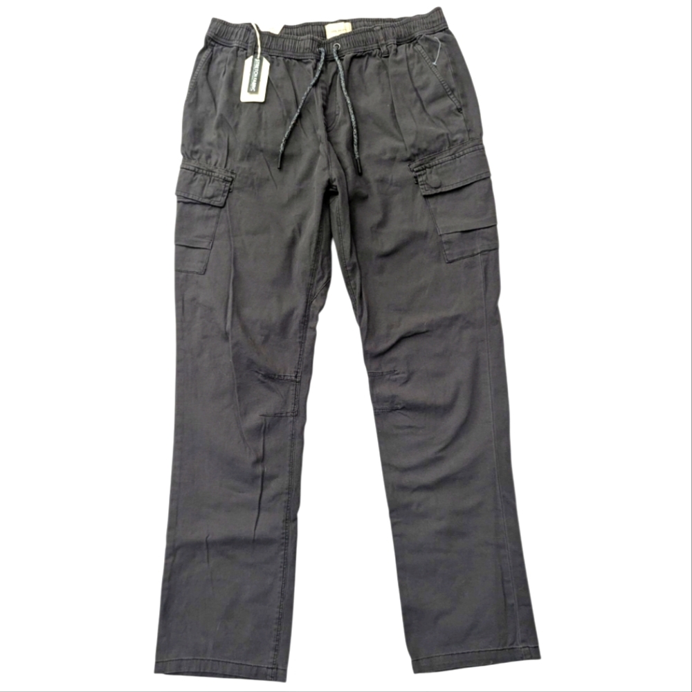 Civil Society Doug Dark Charcoal Cargo Pants Size XL (36) Drawstring Waist NWT